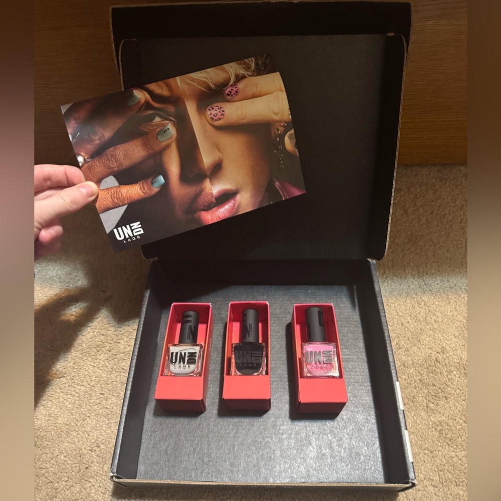 MGK UN DN Polish Set with Black, White, and Pink Shades